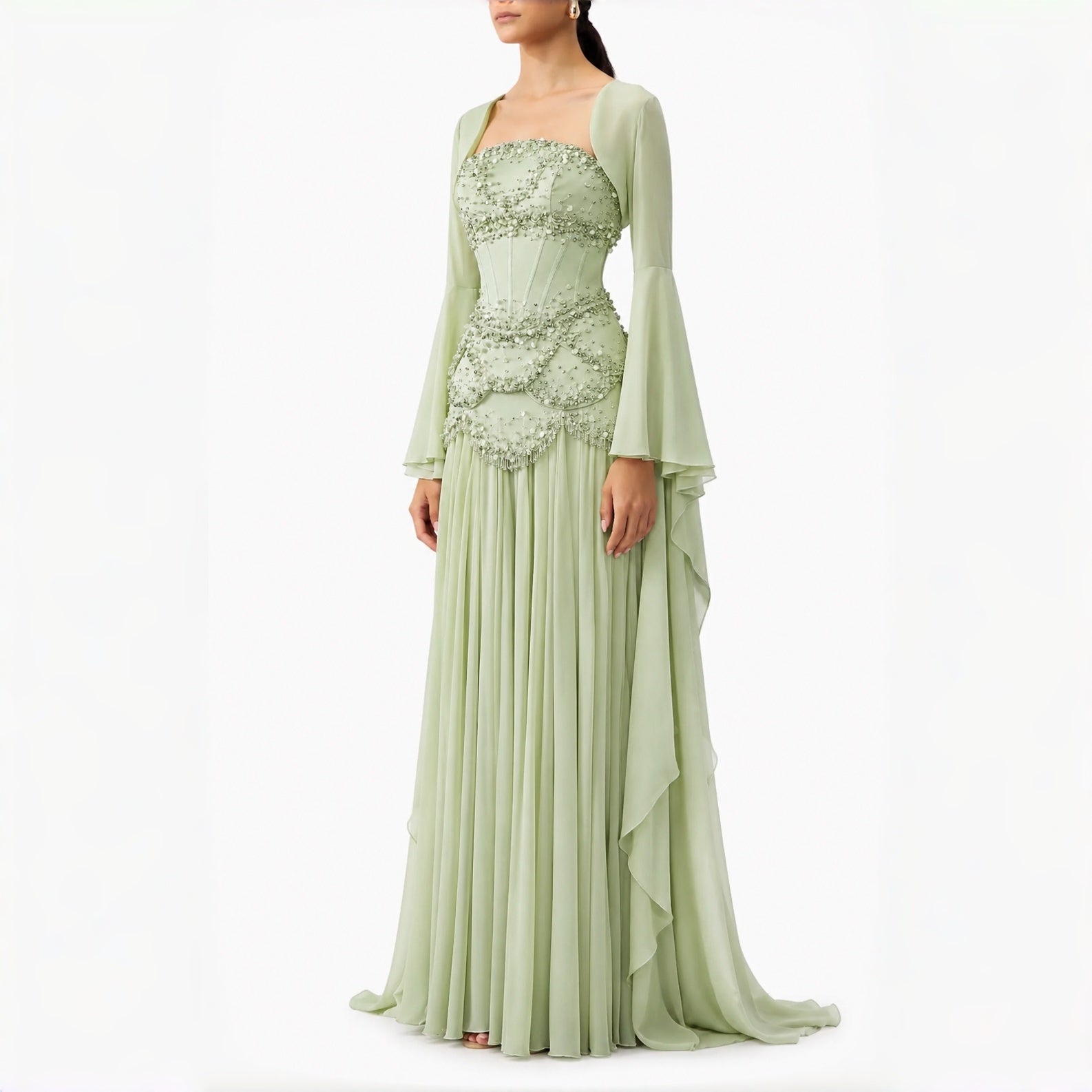 SS286 The Samira Dress In Sage Green